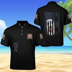 Miller Lite American Flag Men's Plus Size Polo Shirt