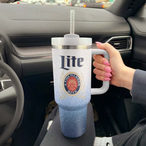 Miller Lite Cat In The Hat 40oz Tumbler With Handle