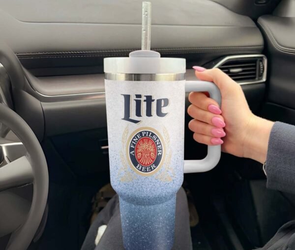 Miller Lite Cat In The Hat 40oz Tumbler With Handle