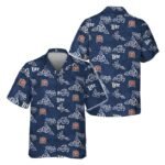 Miller Lite Hibiscus Flower Hawaiian Shirt