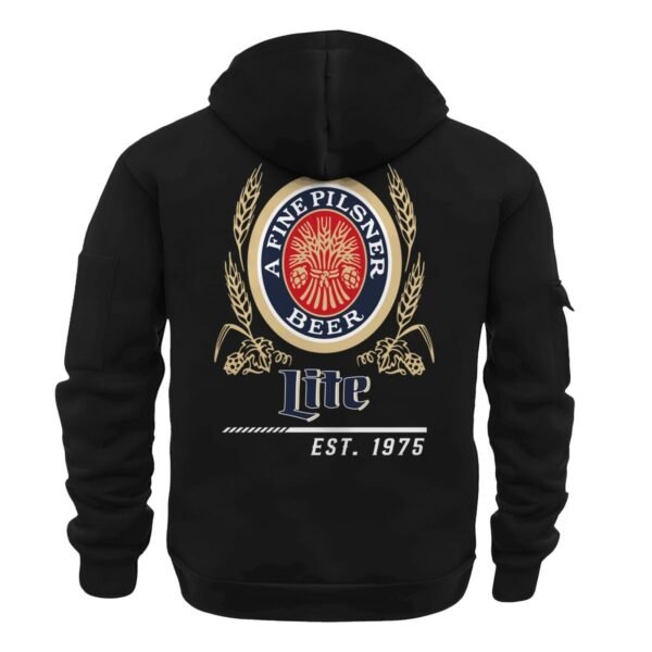 Miller Lite Scratches Marks Quarter Zip Hooded Sweatshirt