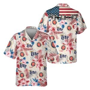 Miller Lite Tropical Summer Hawaiian Shirt