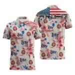 Miller Lite Tropical Summer Polo Shirt