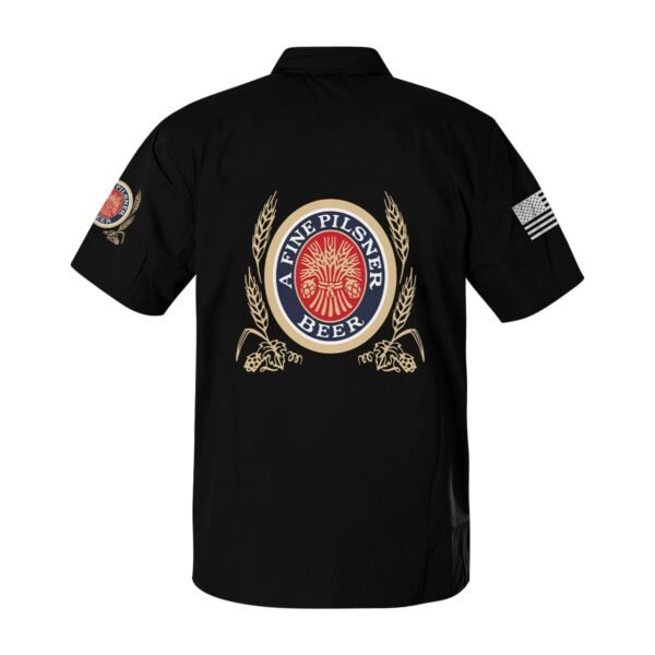 Miller Lite USA Flag Button Shirt