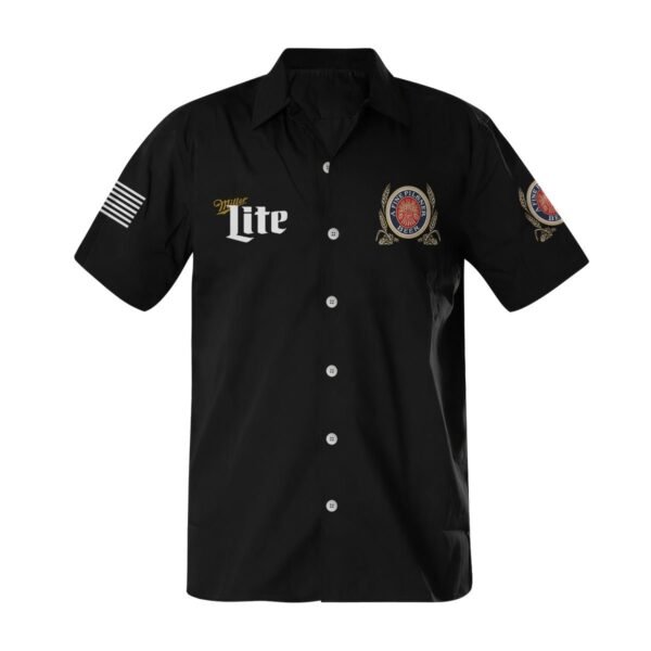 Miller Lite USA Flag Button Shirt