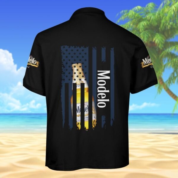 Modelo American Flag Men's Plus Size Polo Shirt
