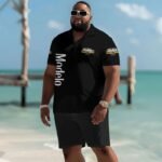 Modelo American Flag Men's Plus Size Polo Shirt