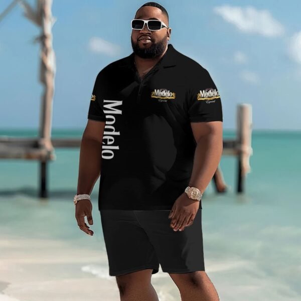 Modelo American Flag Men's Plus Size Polo Shirt