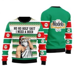 Modelo Santa Need A Beer Ugly Sweater