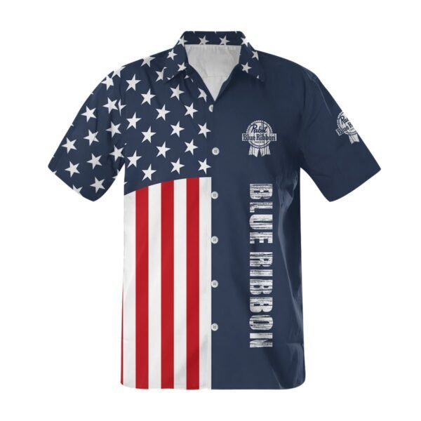 Pabst Blue Ribbon America Flag Button Shirt