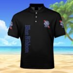 Pabst Blue Ribbon American Flag Men's Plus Size Polo Shirt