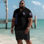 Pabst Blue Ribbon American Flag Men's Plus Size Polo Shirt