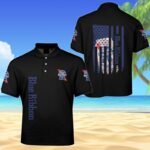 Pabst Blue Ribbon American Flag Men's Plus Size Polo Shirt