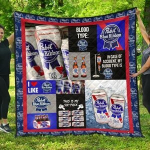Pabst Blue Ribbon Blood Type Flannel Blanket