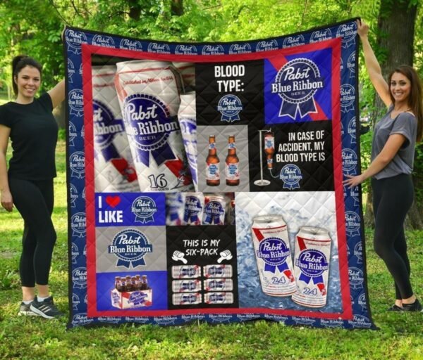 Pabst Blue Ribbon Blood Type Flannel Blanket