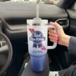 Pabst Blue Ribbon Cat In The Hat 40oz Tumbler With Handle