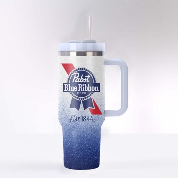 Pabst Blue Ribbon Cat In The Hat 40oz Tumbler With Handle