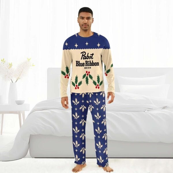 Pabst Blue Ribbon Christmas Cherry Family Pajamas Set