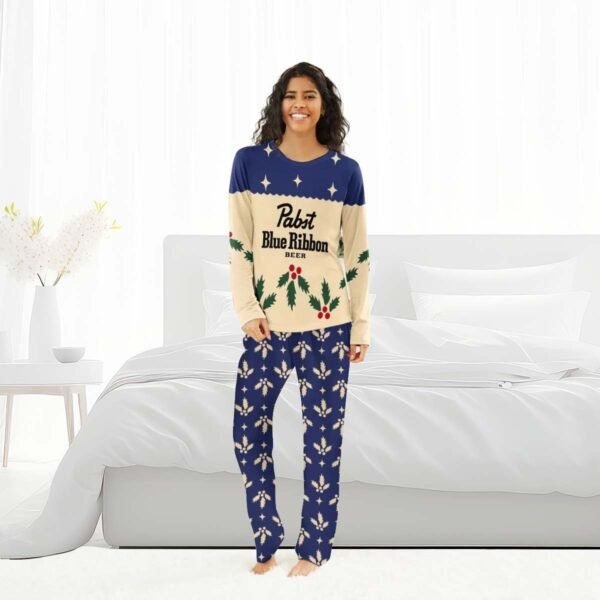 Pabst Blue Ribbon Christmas Cherry Family Pajamas Set