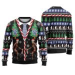 Pabst Blue Ribbon Christmas Bigfoot Ugly Sweater
