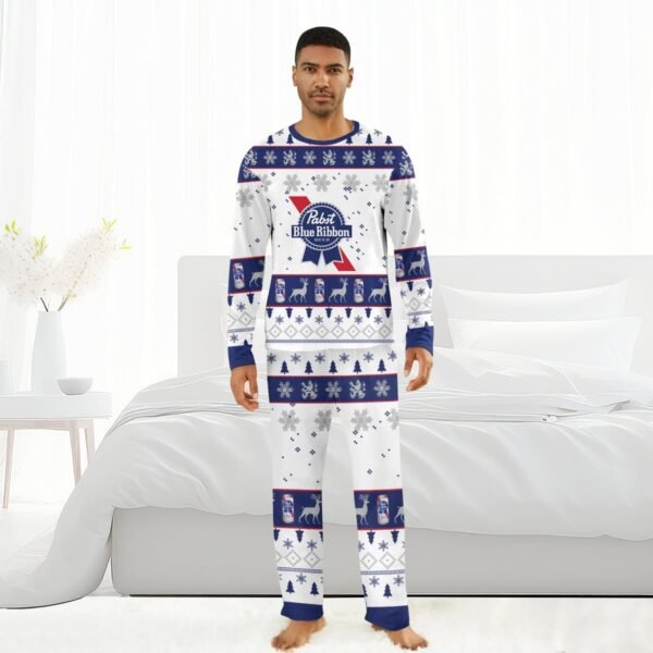 Pabst Blue Ribbon Christmas Family Pajamas Set