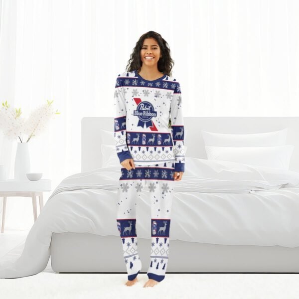 Pabst Blue Ribbon Christmas Family Pajamas Set