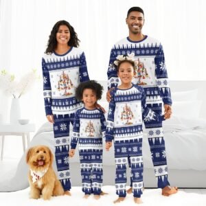 Pabst Blue Ribbon Christmas Tree Family Pajamas Set