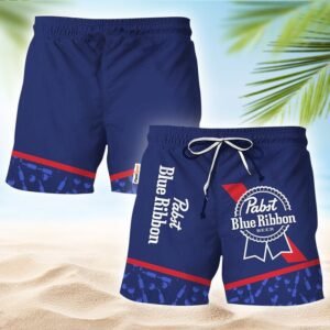 Pabst Blue Ribbon Glass Bottle Dot Swim Trunks