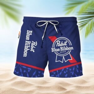 Pabst Blue Ribbon Glass Bottle Dot Swim Trunks - Flexiquor.com