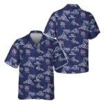 Pabst Blue Ribbon Hibiscus Flower Hawaiian Shirt