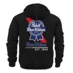 Pabst Blue Ribbon Scratches Marks Quarter Zip Hooded Sweatshirt