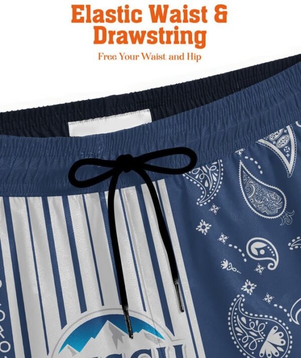 Paisley Half White Busch Light Compression Liner Swim Trunks