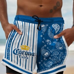 Paisley Half White Corona Extra Compression Liner Swim Trunks - Flexiquor.com