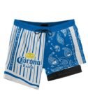 Paisley Half White Corona Extra Compression Liner Swim Trunks