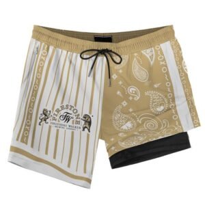 Paisley Half White Firestone Compression Liner Swim Trunks - Flexiquor.com