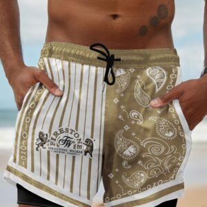 Paisley Half White Firestone Compression Liner Swim Trunks