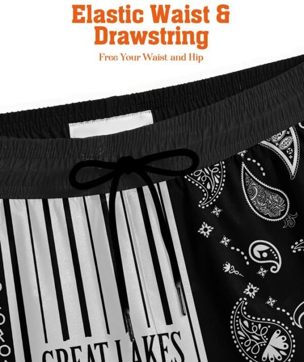 Paisley Half White Great Lakes Compression Liner Swim Trunks