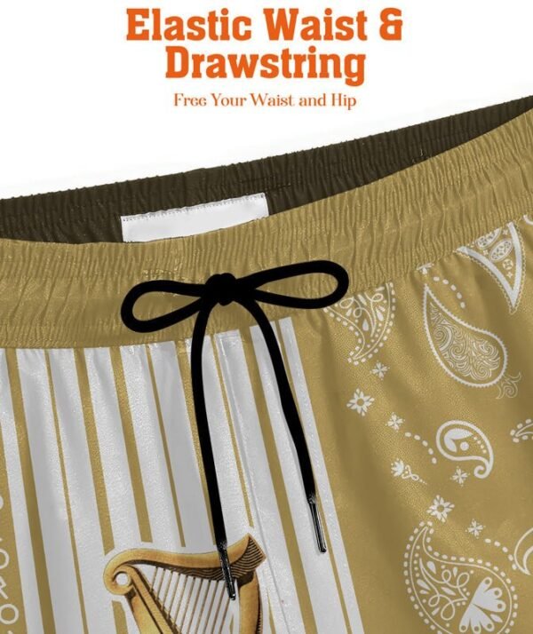 Paisley Half White Guinness Compression Liner Swim Trunks