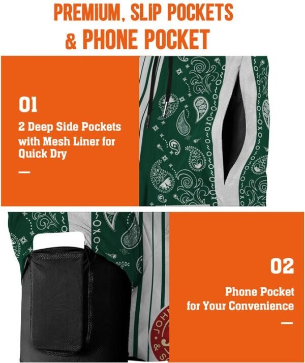 Paisley Half White Jameson Compression Liner Swim Trunks