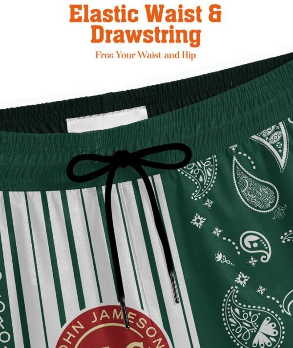 Paisley Half White Jameson Compression Liner Swim Trunks