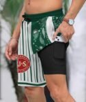 Paisley Half White Jameson Compression Liner Swim Trunks