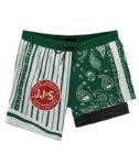 Paisley Half White Jameson Compression Liner Swim Trunks