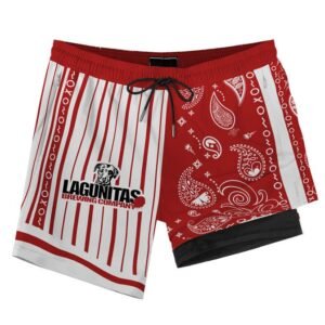 Paisley Half White Lagunitas Compression Liner Swim Trunks - Flexiquor.com