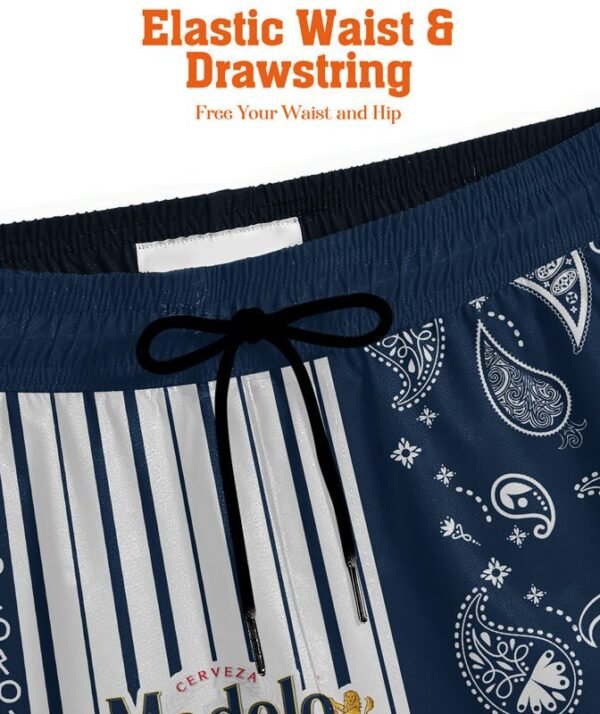 Paisley Half White Modelo Compression Liner Swim Trunks