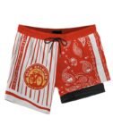 Paisley Half White New Belgium Compression Liner Swim Trunks