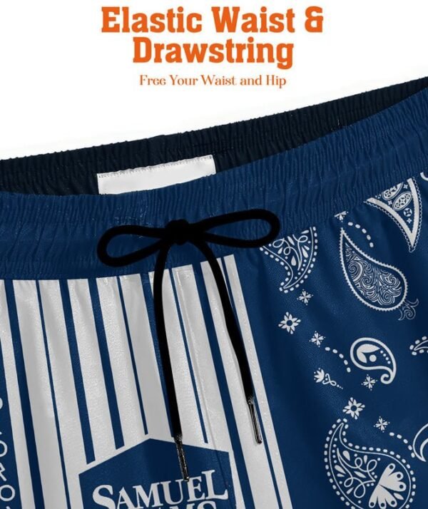 Paisley Half White Samuel Adams Compression Liner Swim Trunks