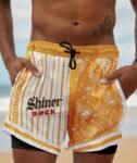 Paisley Half White Shiner Bock Compression Liner Swim Trunks