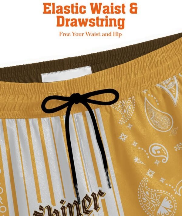 Paisley Half White Shiner Bock Compression Liner Swim Trunks