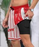 Paisley Half White Tecate Compression Liner Swim Trunks