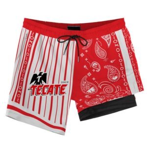 Paisley Half White Tecate Compression Liner Swim Trunks